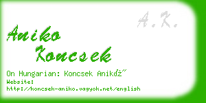 aniko koncsek business card